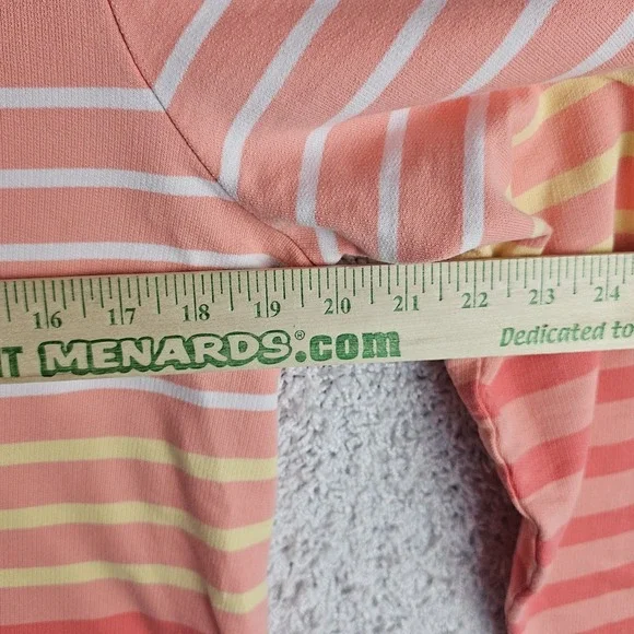 LL Bean Rugby Henley Coral Pink Long Sleeve Shirt Womens Medium Preppy Retro - Picture 3 of 16